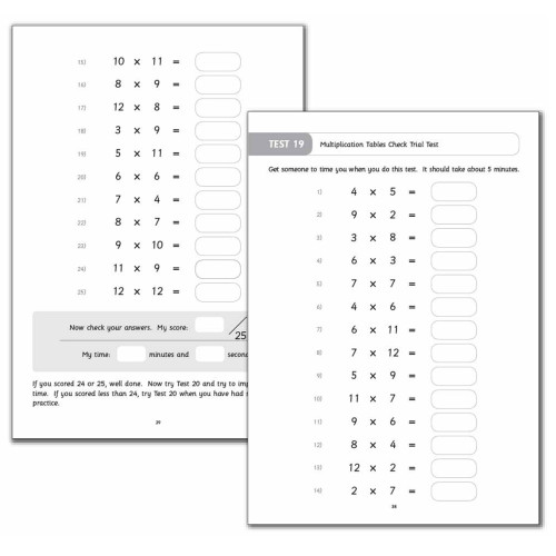 Multiplication Tables Practice Book