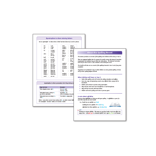 Spelling Record - Year 5